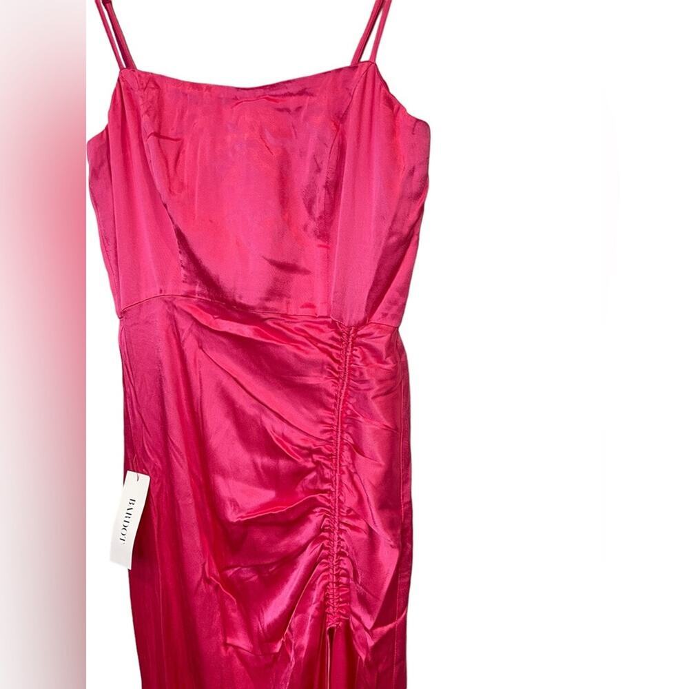 BARDOT NWT Zadie Rouched Midi Dress In Raspberry Pink Size US 8/Medium $129 MSRP - Picture 5 of 12